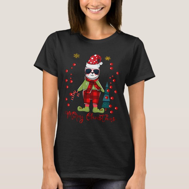 T-shirt Noël Sloth Buffalo Plaid Sloth Funny Sloth (Devant)