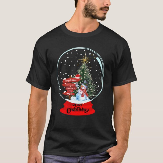 T-shirt Noël Snowglobe Joyeux Noël (Devant)