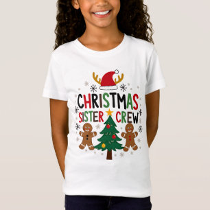 T-Shirt Noël Soeur Crew Festive pain d'épices Amis