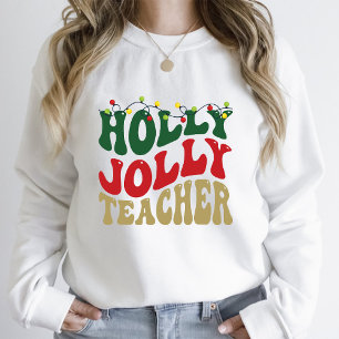 T-shirt Noël Super Holly Jolly Enseignant Blanc