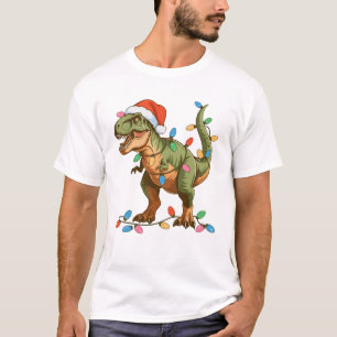 T-shirt Noël T Rex Dinosaure Xmas Dino Tyrannosaure