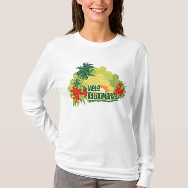 T-shirt Noël tropical de Hawaïen d'île de Mele Kalikimaka (Devant)