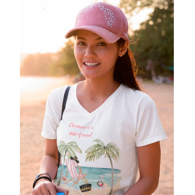 T-shirt Noël tropical sur la plage est encore Noël (Créateur téléchargé)