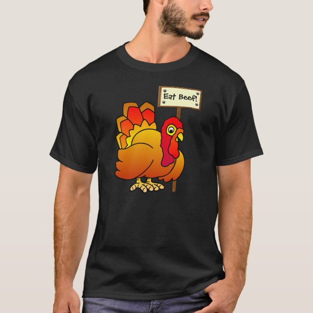 T-shirt Noël Turquie avec le signe "mangent de boeuf" (Devant)
