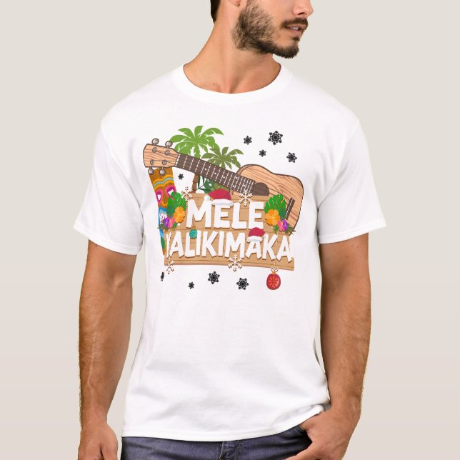 T-shirt Noël Ukulele Mele Kalikimaka (Devant)