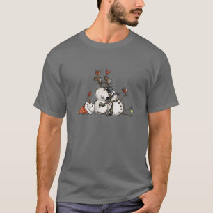 T-shirt Noël Vin Noël Noël Deux Snowman Vin Alcool Paja