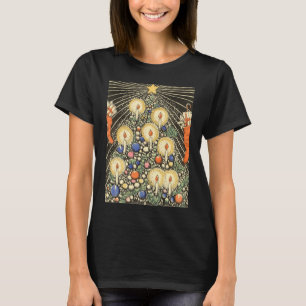 T-shirt Noël vintage, arbre aux bougies et étoile