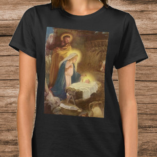 T-shirt Noël vintage de la Nativité, Marie Joseph Enfant J