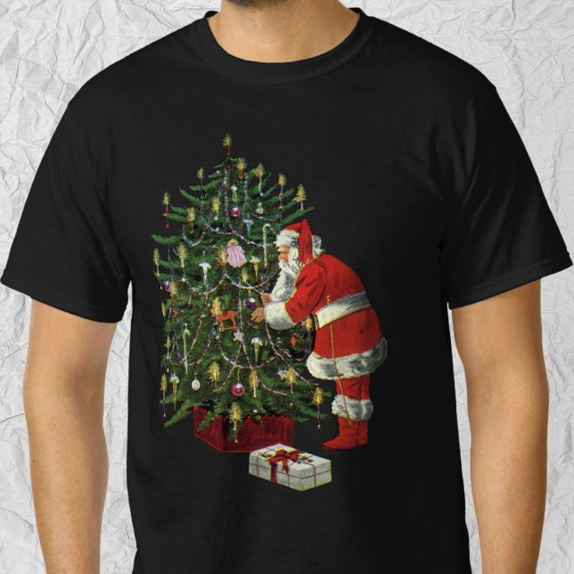 T-shirt Noël Vintage, Père Noël avec Cadeaux (Créateur téléchargé)