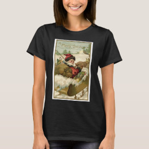 T-shirt Noël vintage, Père Noël victorien à Sleigh
