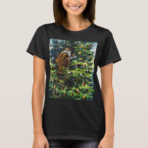 T-shirt Noël vintage, Père Noël victorien avec arbre
