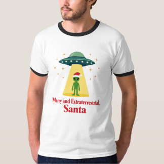 T-shirt Noël Vintage Sci-Fi Alien UFO pour les fans de San