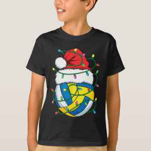 T-shirt Noël Volley-ball Santa Hat Garçons Filles Noël Lig