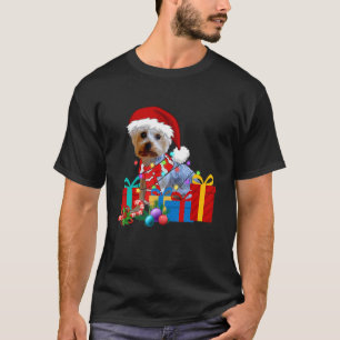 T-shirt Noël Yorkshire Terrier Chien Xmas Lumières Père No