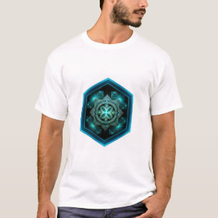 T-shirt Nœud celtique bleu dans un cadre bleu à six côtés
