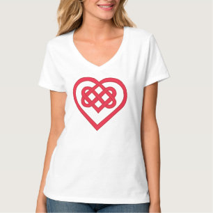 T-shirt noeud d'amour celtique en rouge