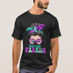 T-shirt Nœud de femme désordonné Ruban sarcelle et violet