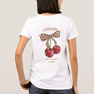 T-shirt Nœud Papillon Rétro Léopard Cerise Douce & Douille