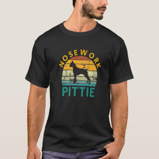 T-shirt Noeud Travail Pittie Boxer Chien Silhouette