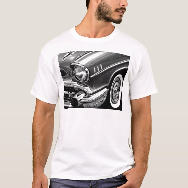 T-shirt Noir 1957 et blanc de Bel Air de Chevrolet (Devant)