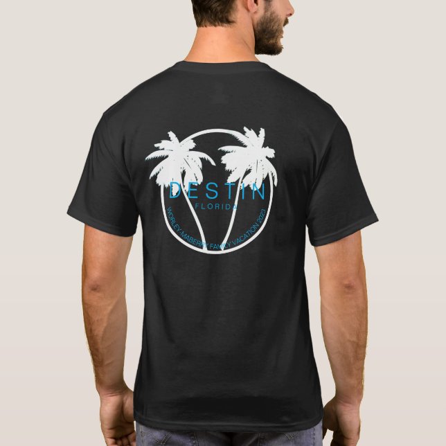 T-shirt noir 2023 pour vacances en famille (Dos)