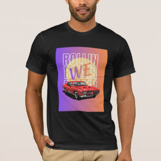 T-shirt noir à manches courtes design Dodge Charge