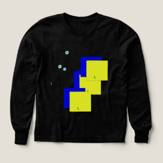 t-shirt noir à manches longues avec dessin carré