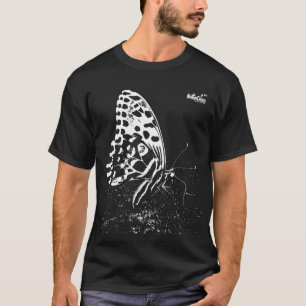 T-shirt noir à papillon blanc NaturCraze