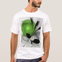Noir Abstrait et blanc avec art fractal vert