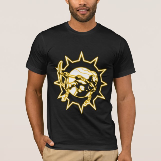 T-shirt Noir américain de pièce en t assermenté par (Devant)