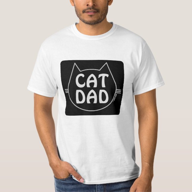 T-shirt noir Amoureux des chats CAT DAD (Devant)