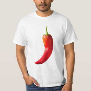 T-shirt noir au piment chaud rouge