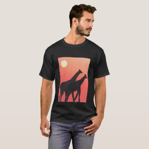 T-shirt noir avec design Giraffe