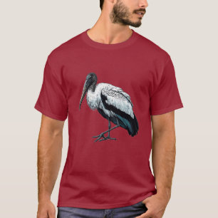 T-shirt noir basique de cigogne