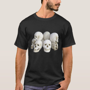 T-shirt noir basique pour hommes/crânes réalistes