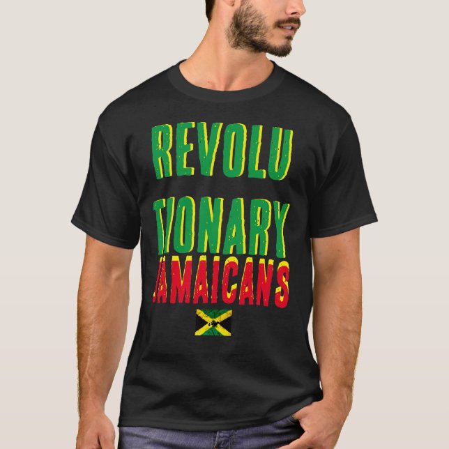 T-shirt noir basique pour les JAMAÏCAINS RÉVOLUTIO (Devant)