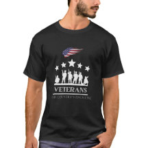 T-shirt noir basique pour vétérans de notre pays