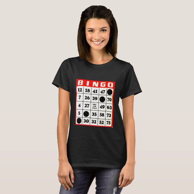 T-shirt noir Bingo Card (Devant entier)