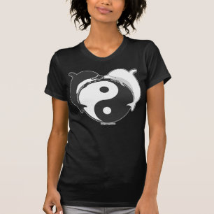 T-shirt Noir/blanc de dauphins de Yin Yang