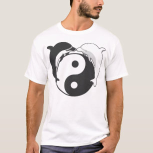T-shirt Noir/blanc de dauphins de Yin Yang