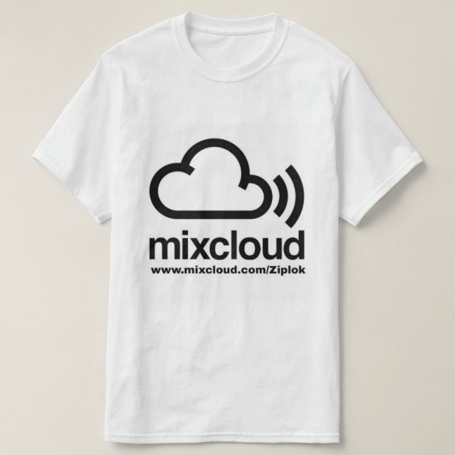 T-shirt noir/blanc de Ziplok - de Mixcloud (Design devant)