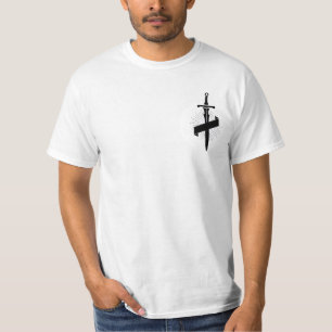 T-shirt Noir blanc minima typographique Christian