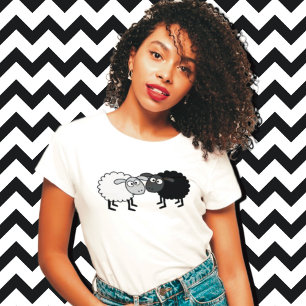 T-shirt noir blanc mouton