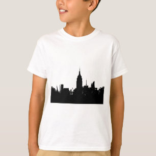 T-shirt Noir blanc New York Silhouette