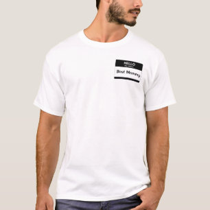 T-shirt Noir - bonjour, mon nom est (votre texte)