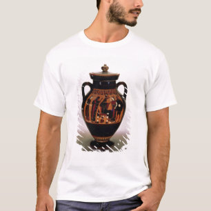 T-shirt Noir-chiffre amphora de grenier dépeignant la