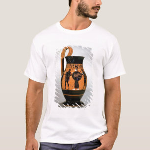 T-shirt Noir-chiffre olpe de grenier dépeignant Athéna
