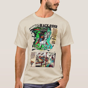 T-shirt noir de bande dessinée rétro Rider