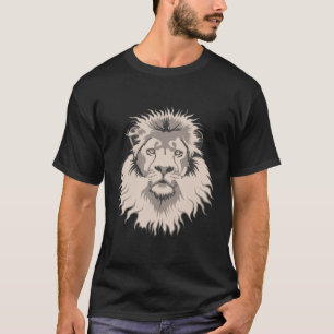 T-shirt Noir de base principal de lion