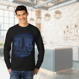 T-shirt noir de Chicago Skyline